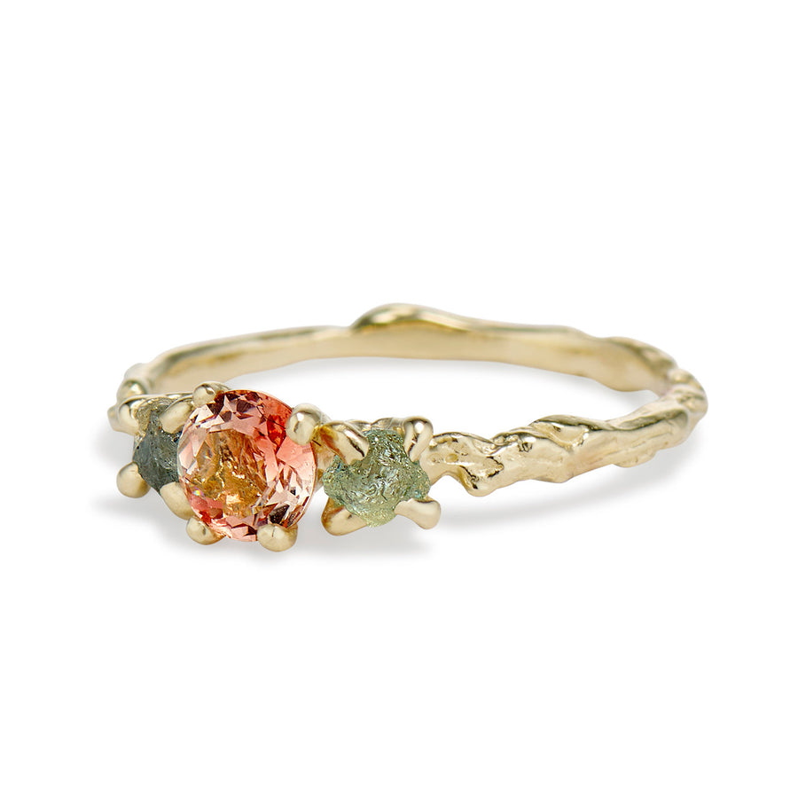 Naples Oregon Sunstone Three Stone Ring