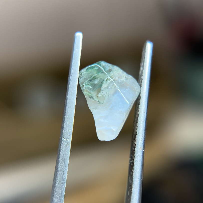 Milky White Uncut Moss Agate