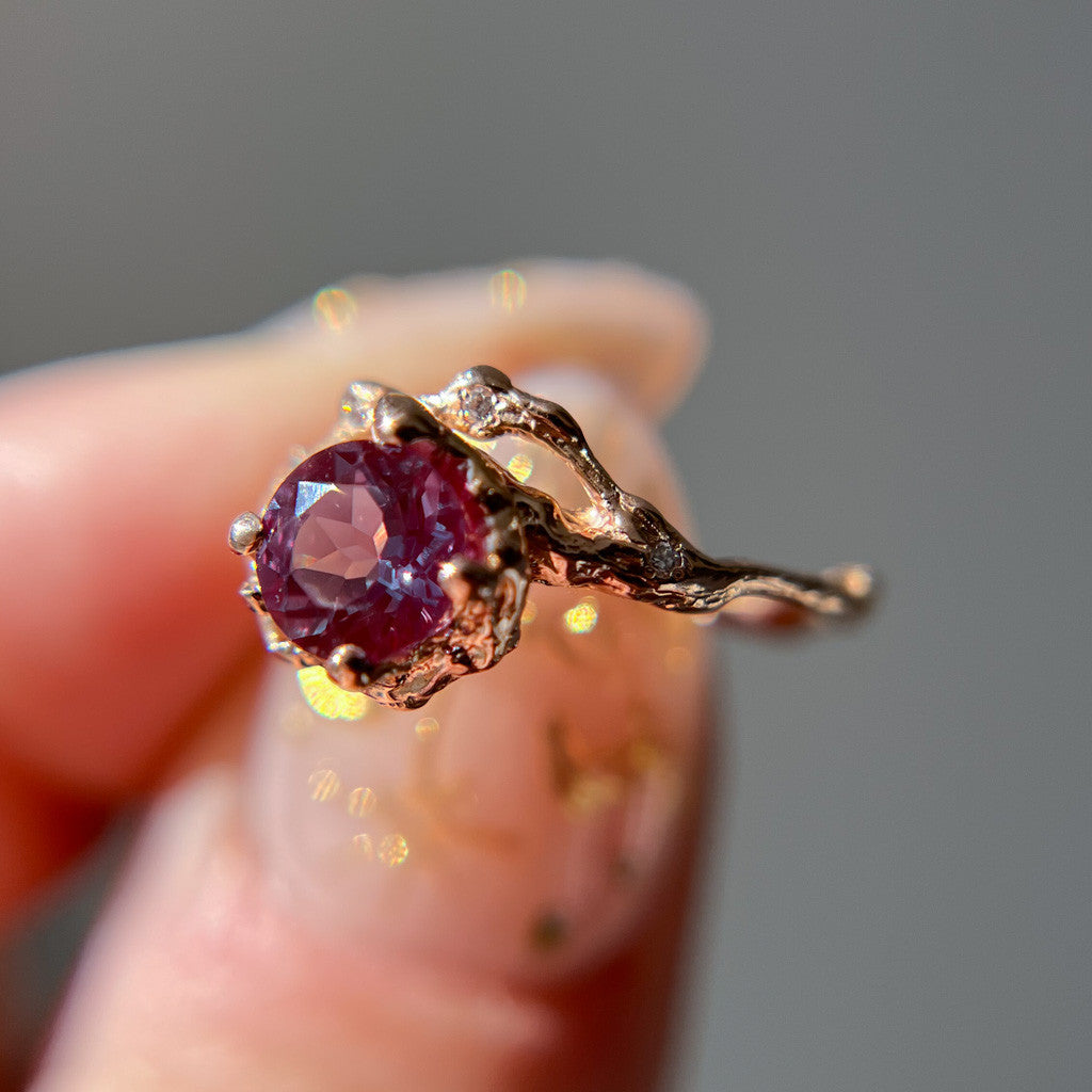 Naples Alexandrite Half Halo Ring