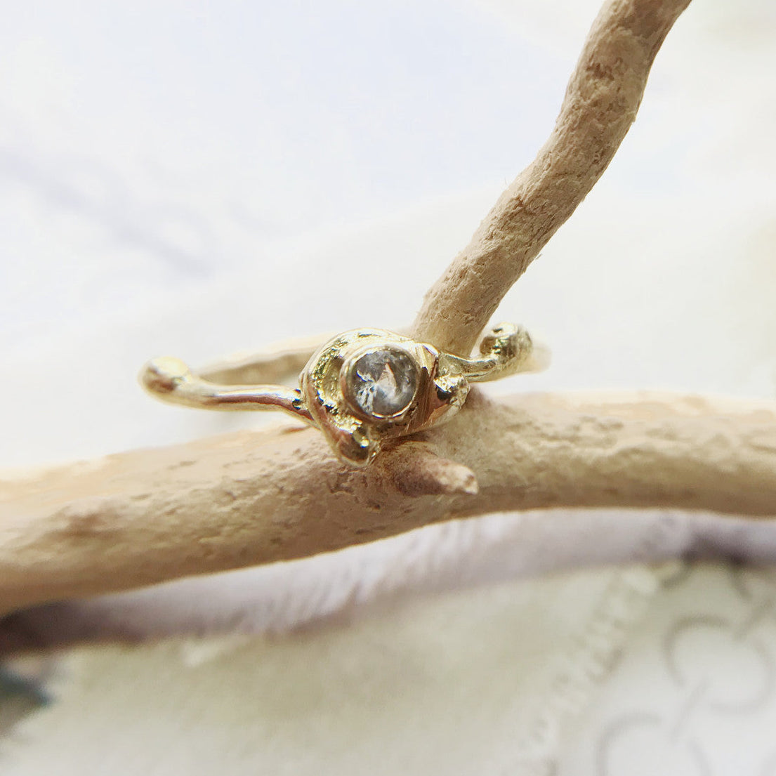 Alna White Sapphire Solitaire Ring - Ready To Ship