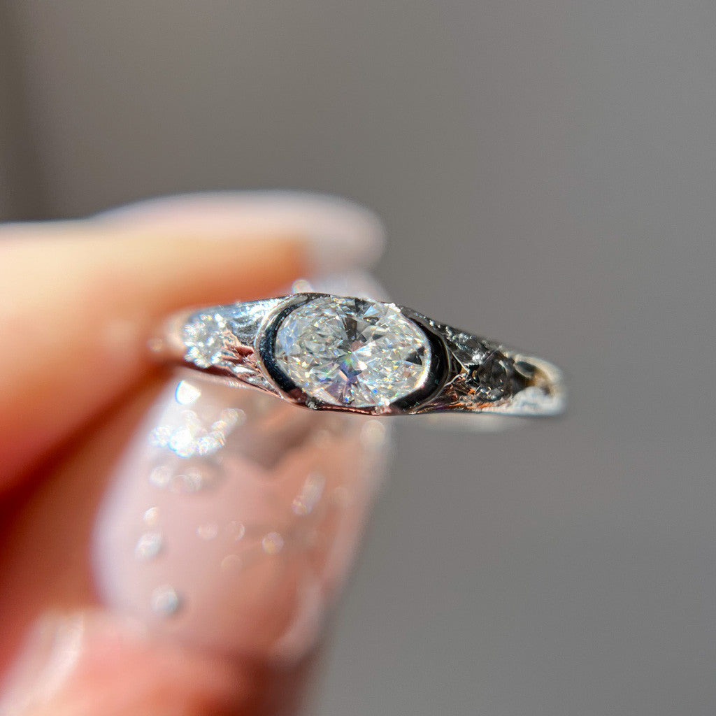 Calais Oval Diamond Bezel Ring