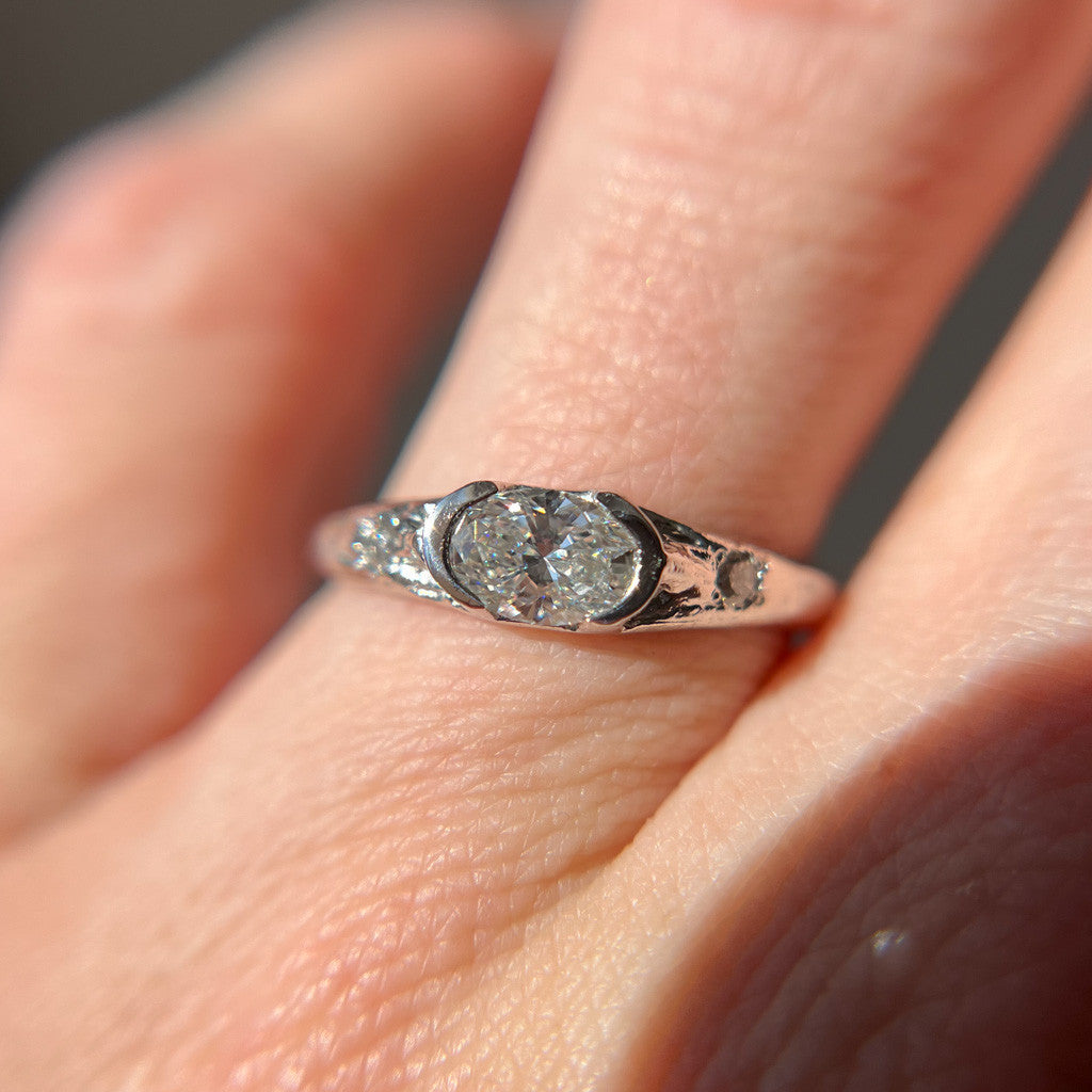 Calais Oval Diamond Bezel Ring