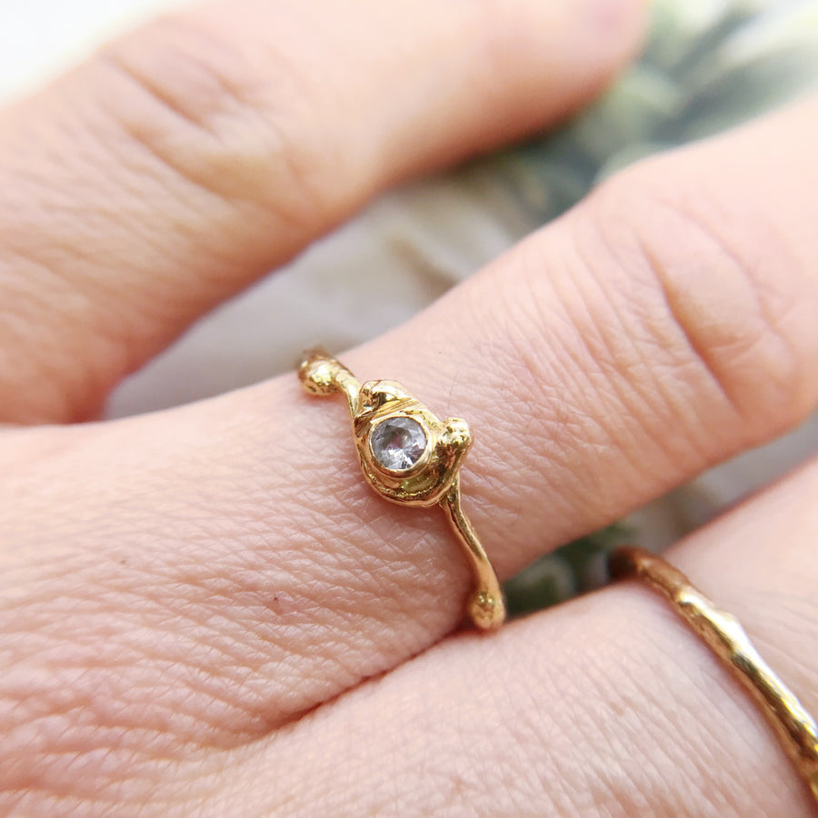 Alna White Sapphire Solitaire Ring - Ready To Ship