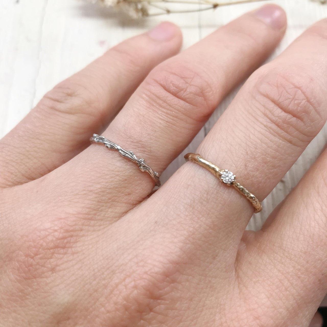 Delicate silver ring by Olivia Ewing Jewelry