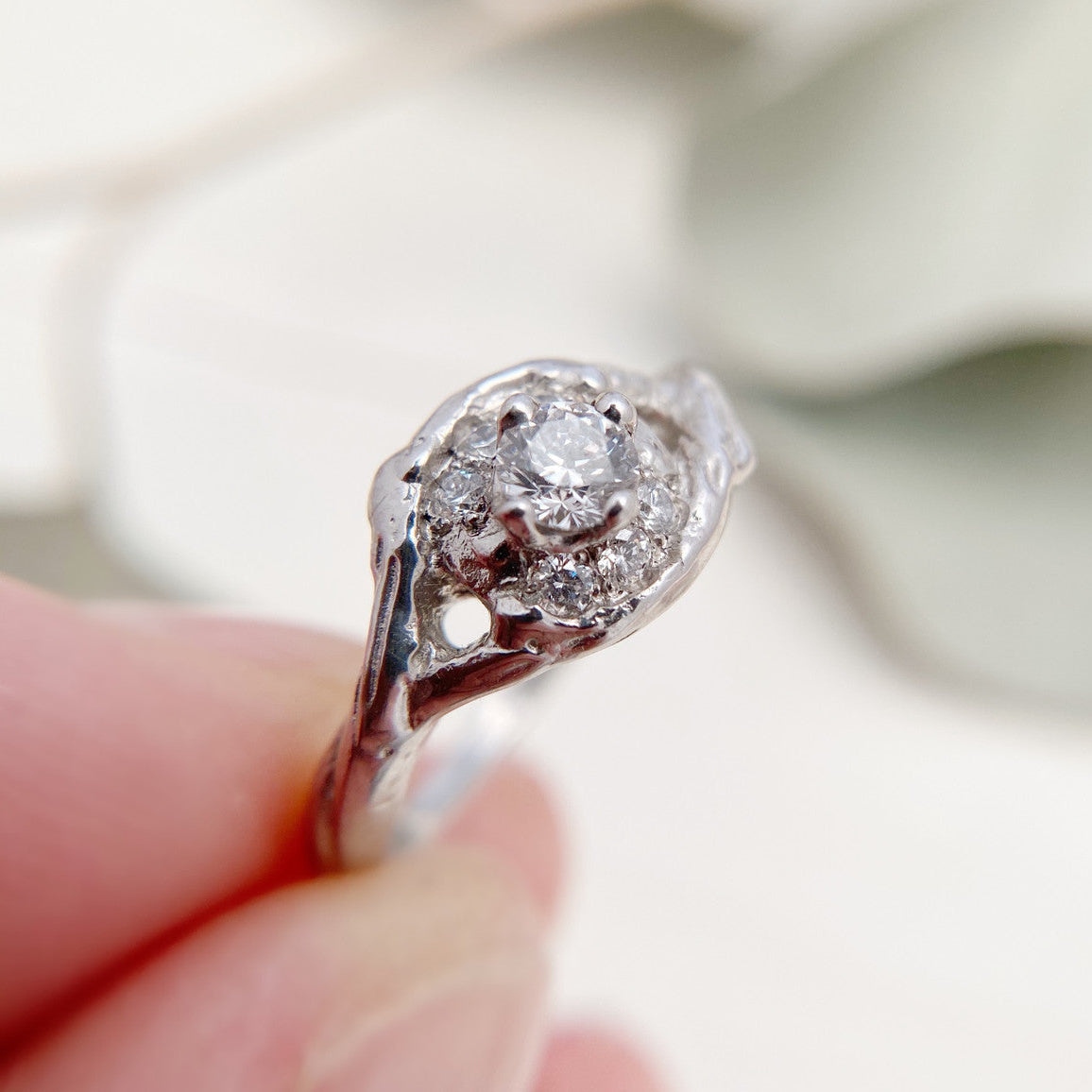 Harmony Diamond Halo Ring - Ready To Ship