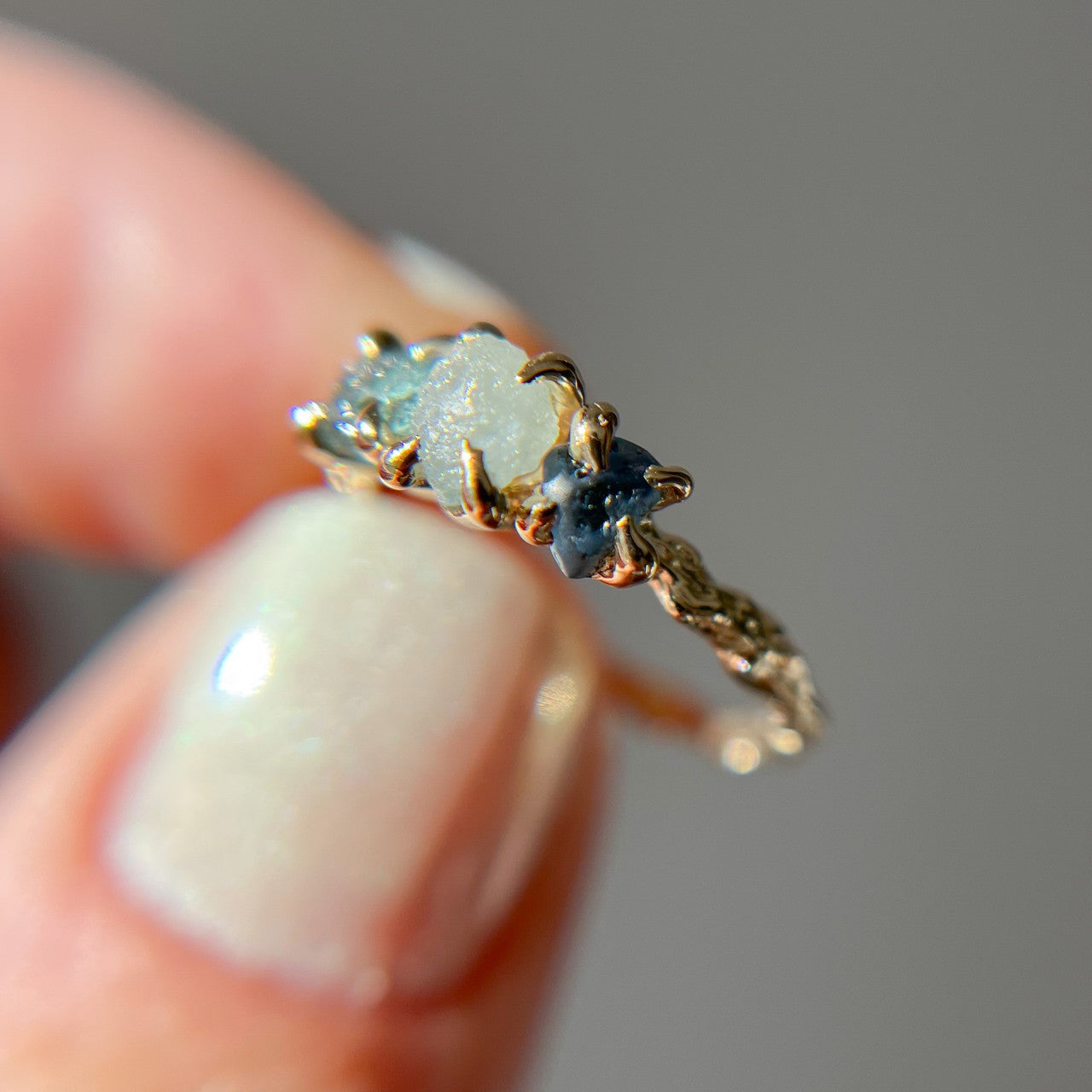 Naples Montana Sapphire Three Stone Ring (Copy - TEST)