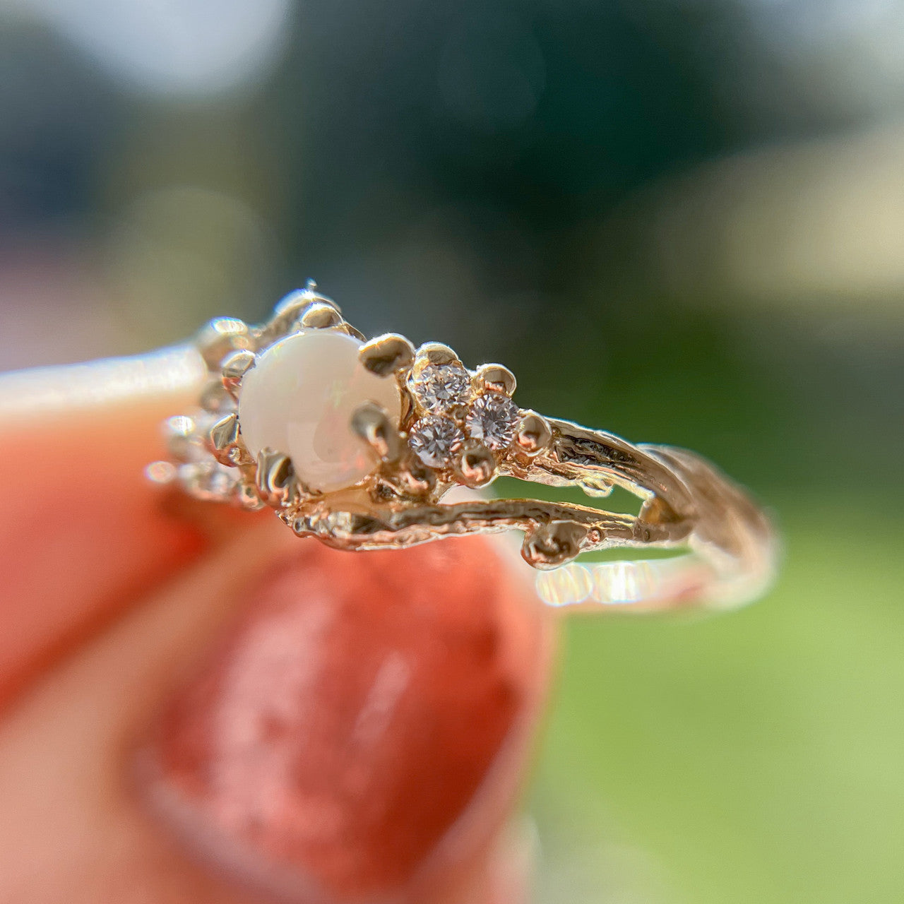 14K Yellow Gold Feyre Opal Cluster Ring