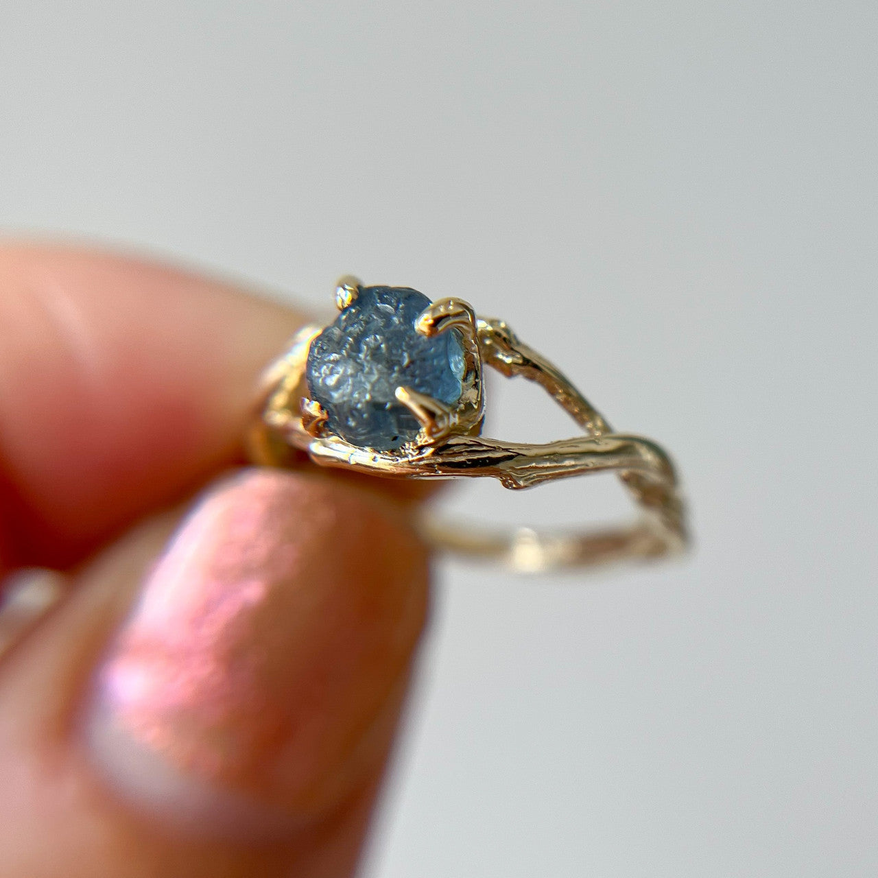 14K Yellow Gold Unity Montana Sapphire Solitaire Ring