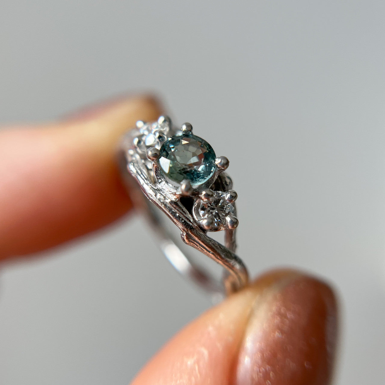 Platinum Unity Montana Sapphire Three Stone Ring