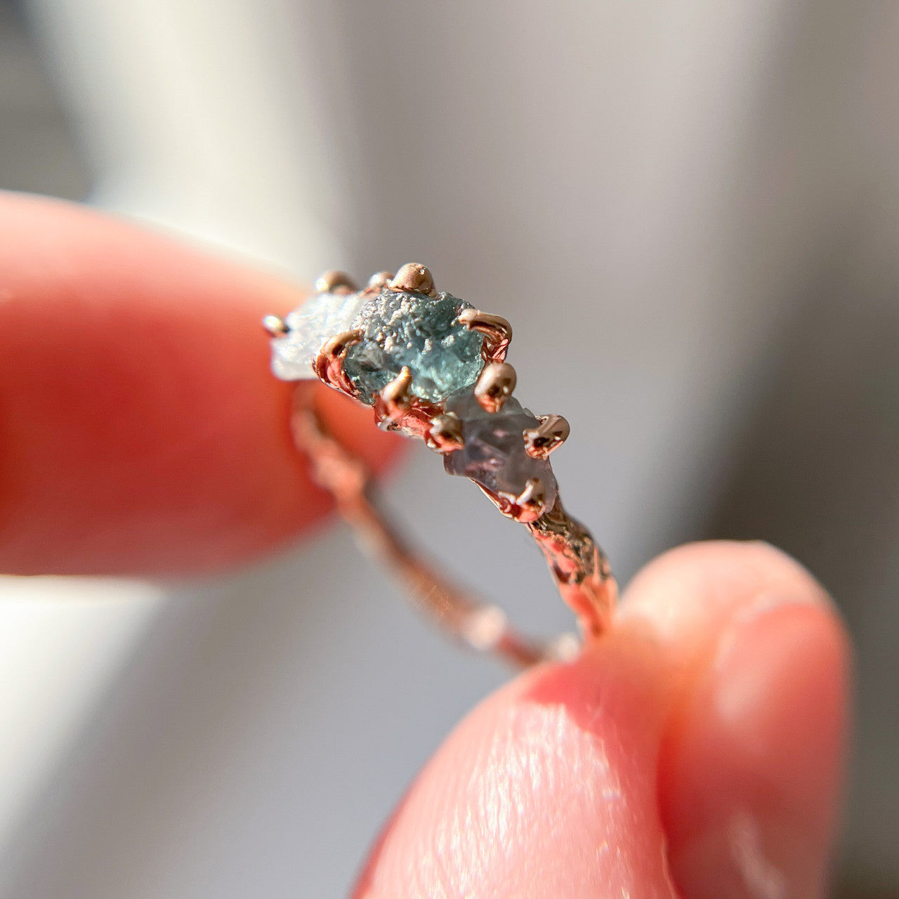 Naples Montana Sapphire Three Stone Ring (Copy - TEST)