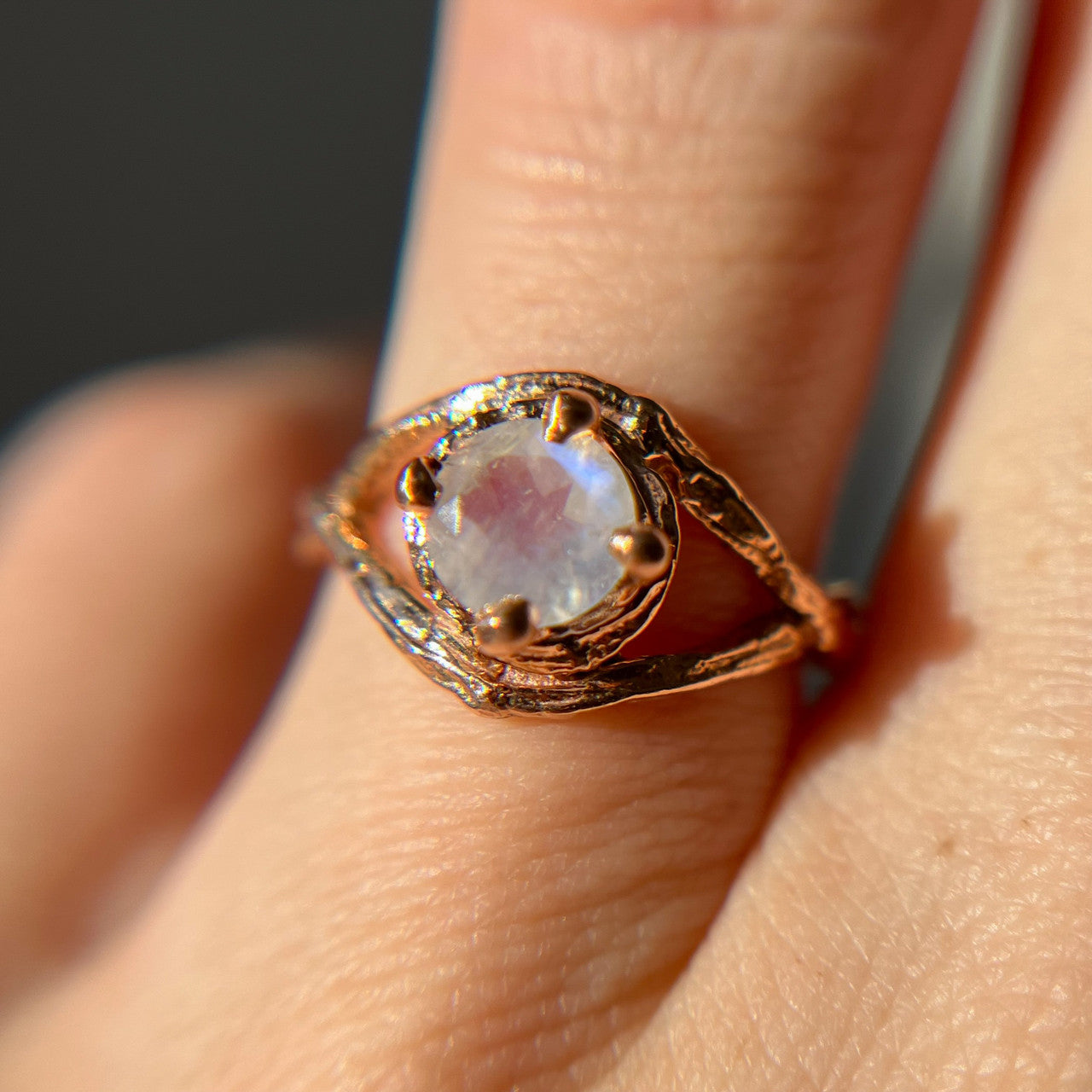 Faylin Moonstone Solitaire Ring - Ready To Ship