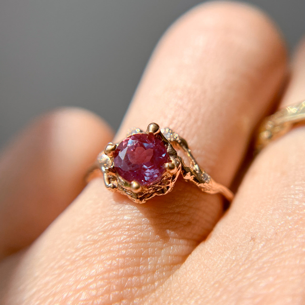 Naples Alexandrite Half Halo Ring
