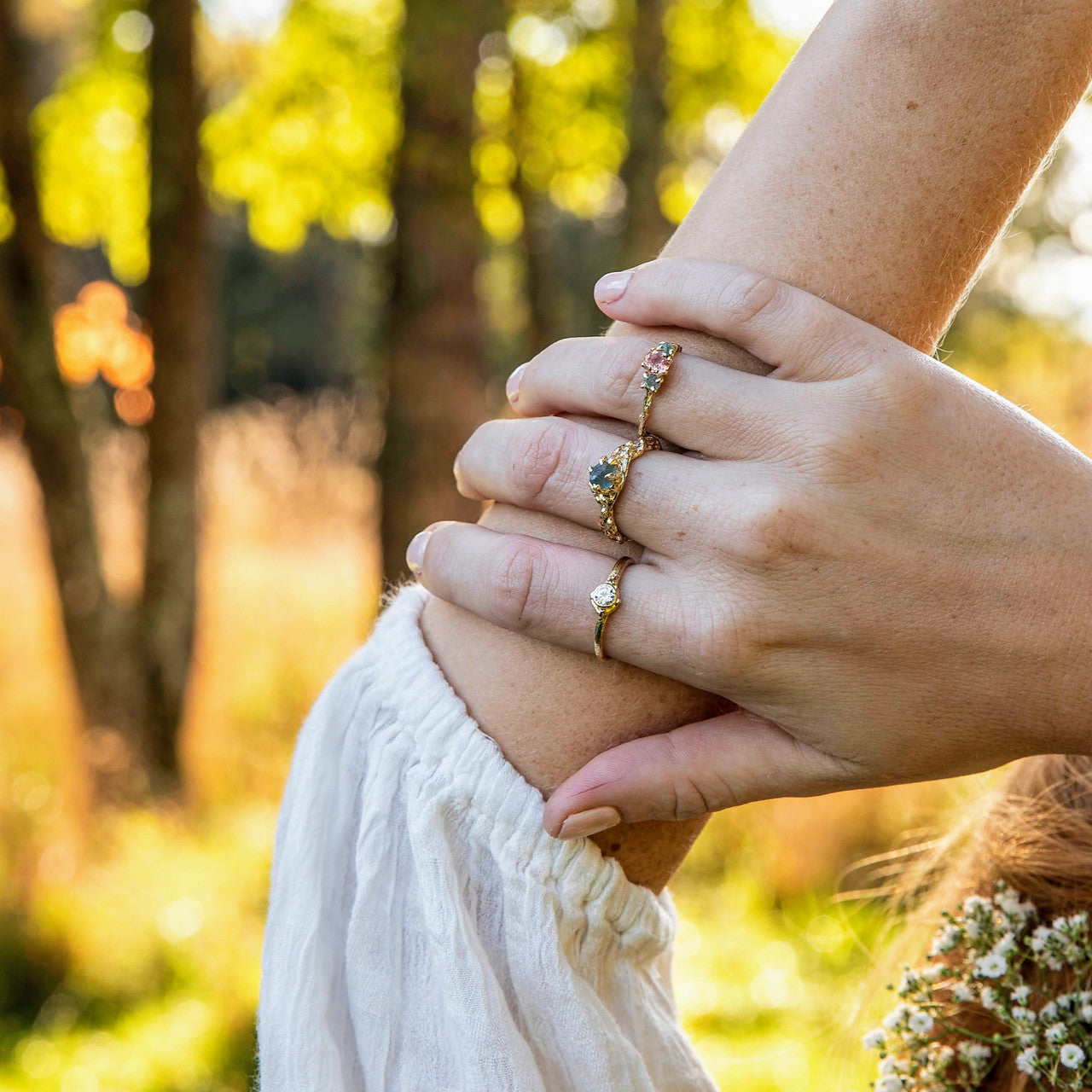 Nature inspired vine engagement ring by Olivia Ewing Jewelry