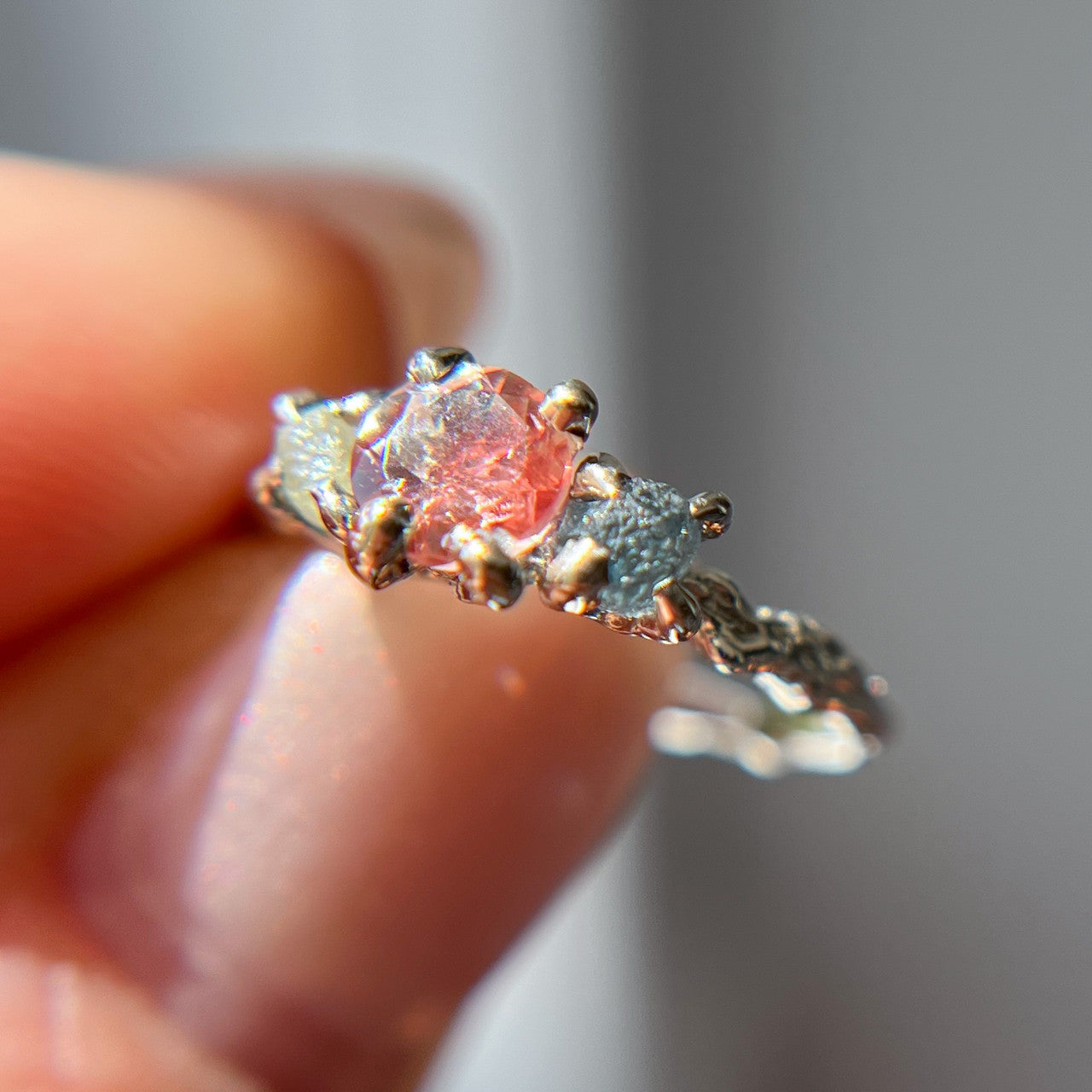 Naples Oregon Sunstone Three Stone Ring