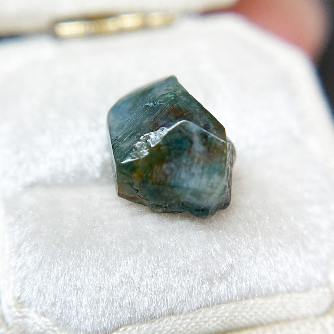 Organically Faceted Dark Green Moss Agate