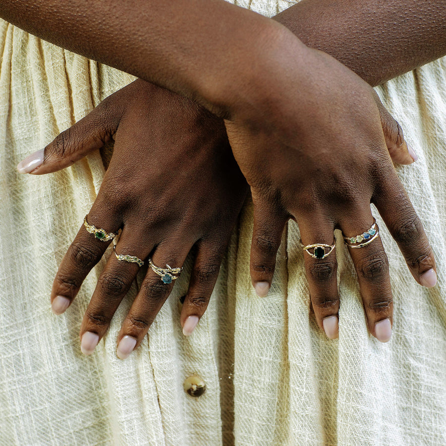 Nature inspired Sapphire engagement ring by Olivia Ewing Jewelry