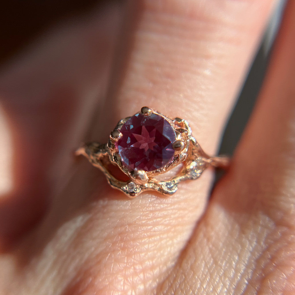 Naples Alexandrite Half Halo Ring