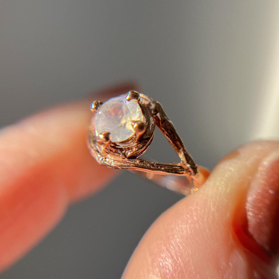 Faylin Moonstone Solitaire Ring - Ready To Ship