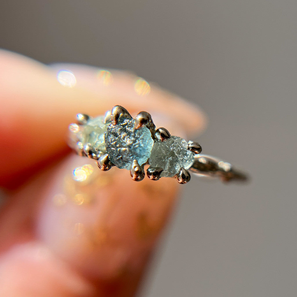 Naples Montana Sapphire Three Stone Ring (Copy - TEST)