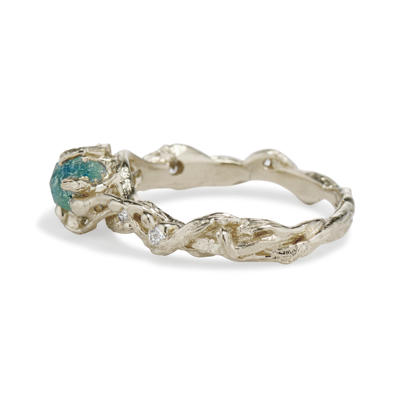 14K White Gold Woodland Solitaire Setting