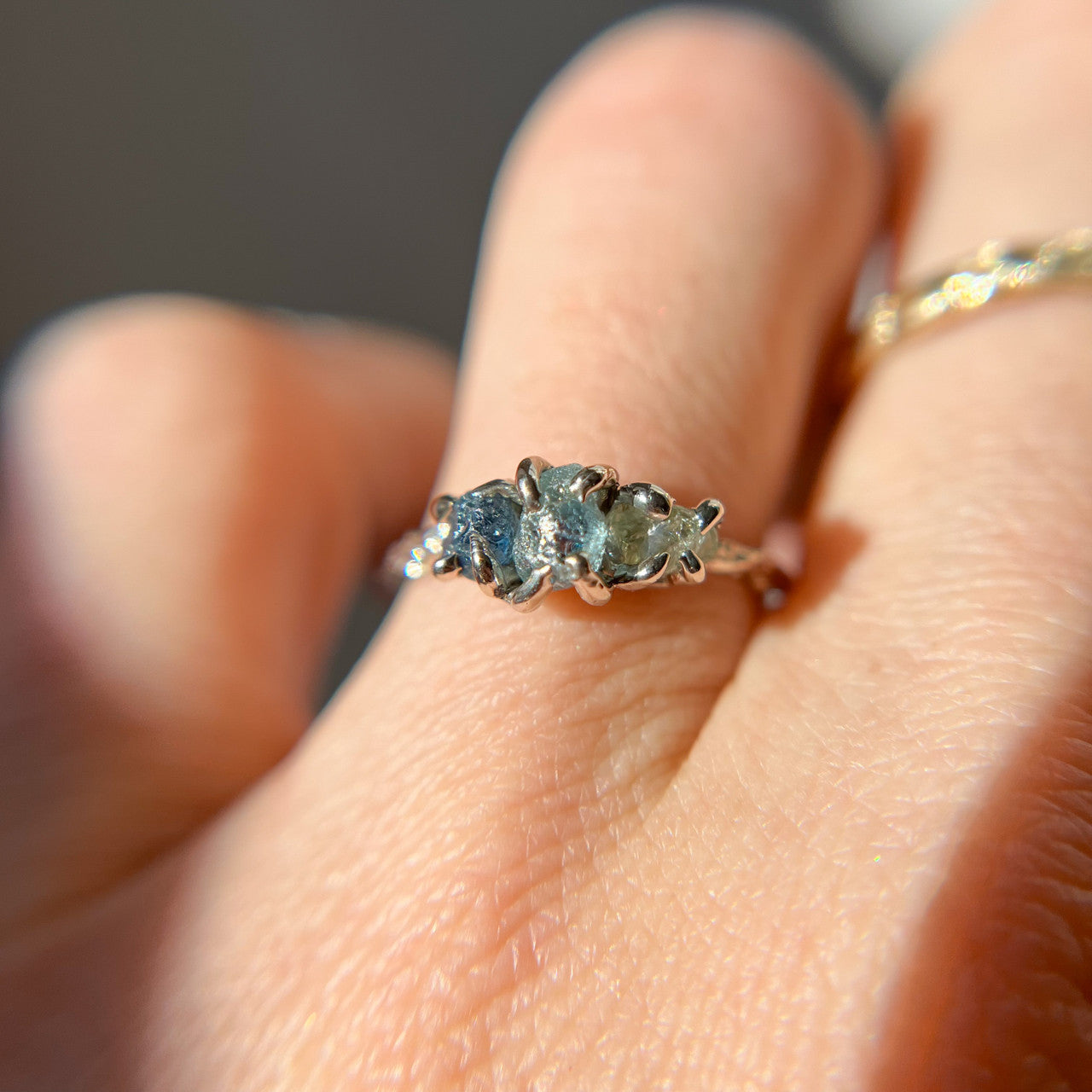 Naples Montana Sapphire Three Stone Ring (Copy - TEST)