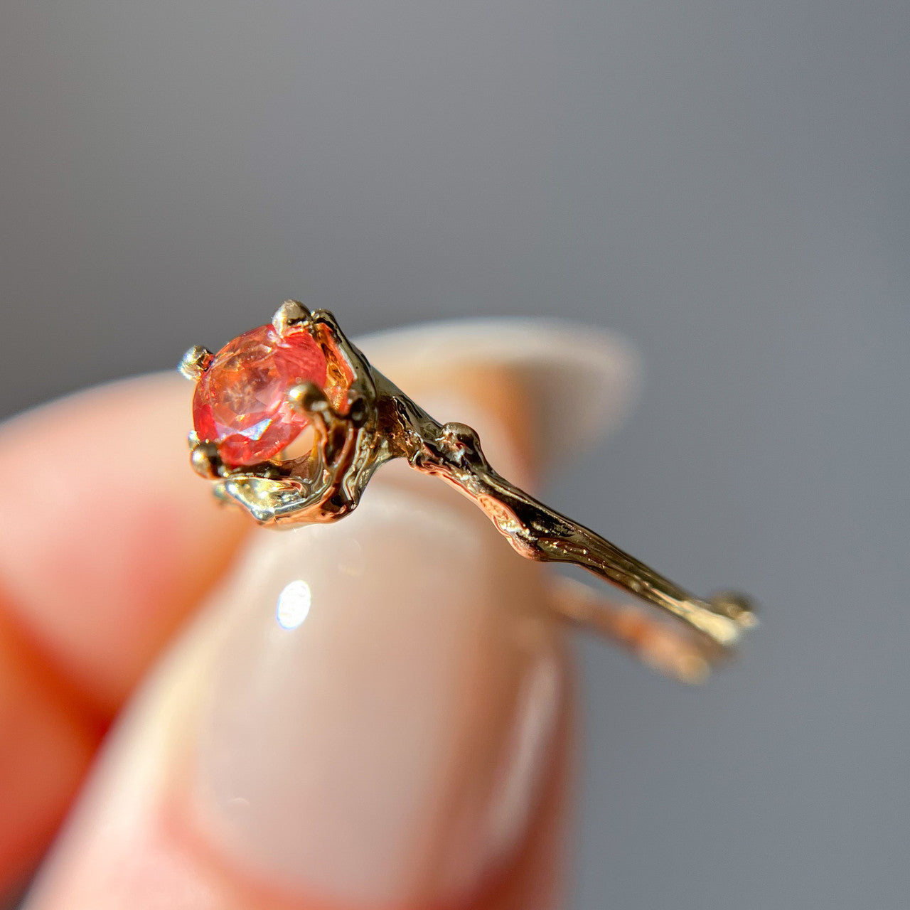 14K Yellow Gold Demi Naples Oregon Sunstone Solitaire Ring