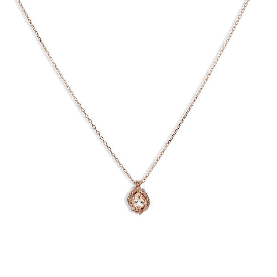 Peach morganite gemstone necklace by Olivia Ewing Jewelry