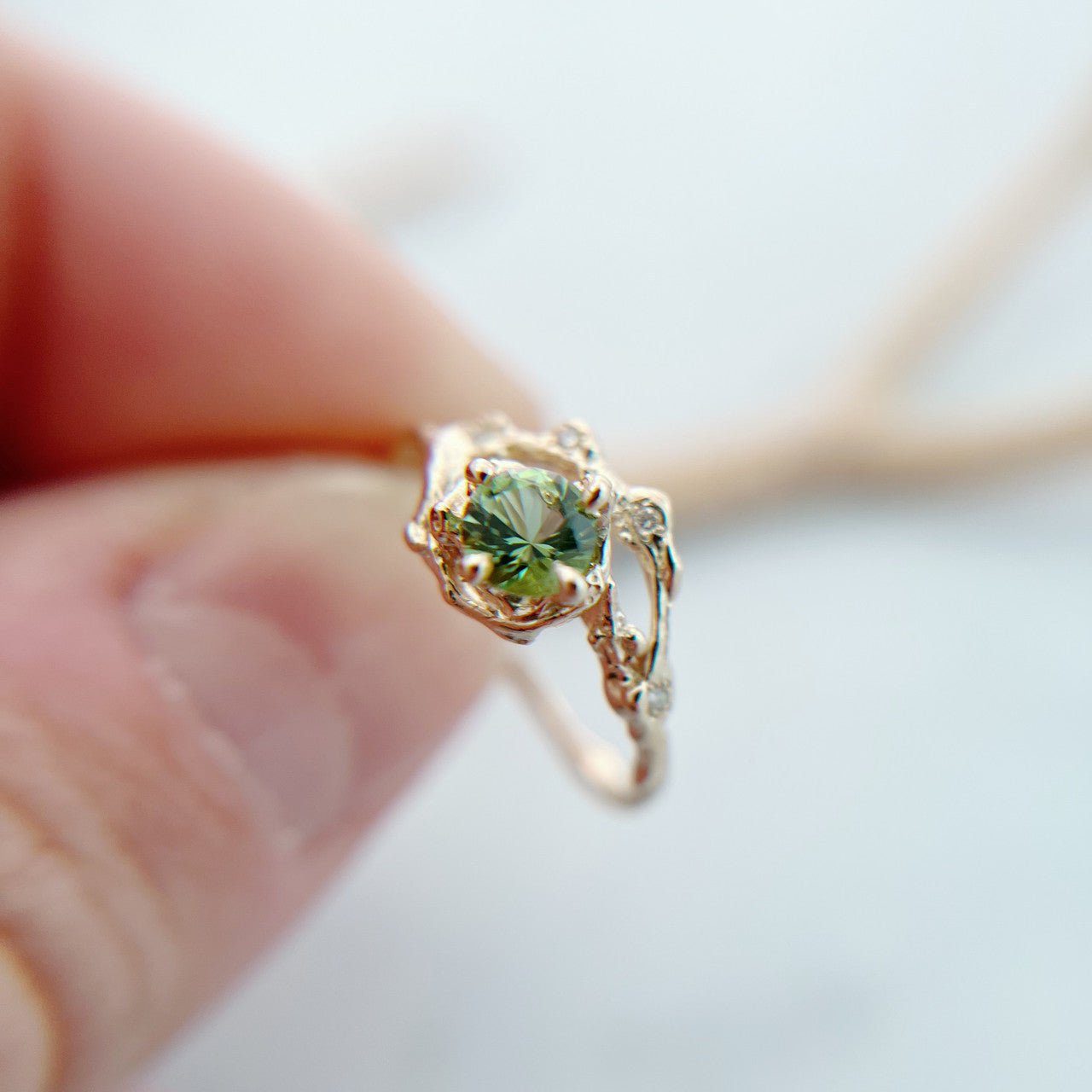 OOAK - Demi Naples Half Halo w/Maine Tourmaline