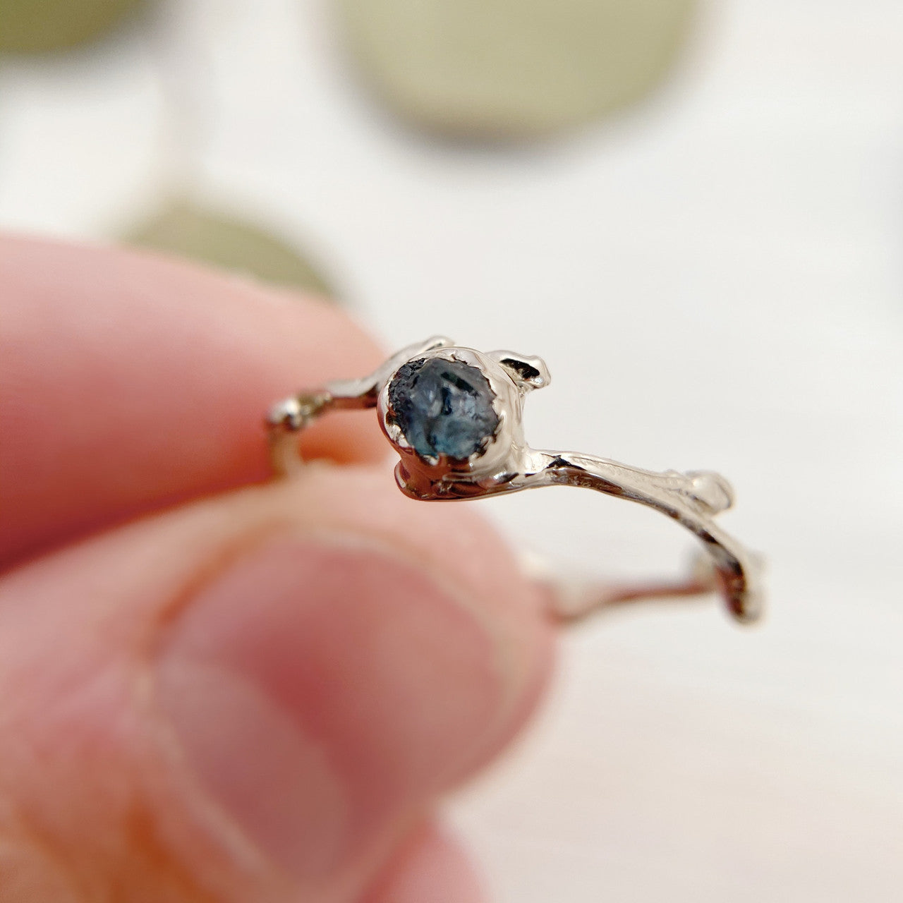 Verona Rough Montana Sapphire Bezel Ring
