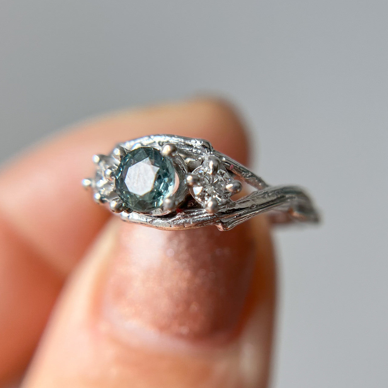 Platinum Unity Montana Sapphire Three Stone Ring