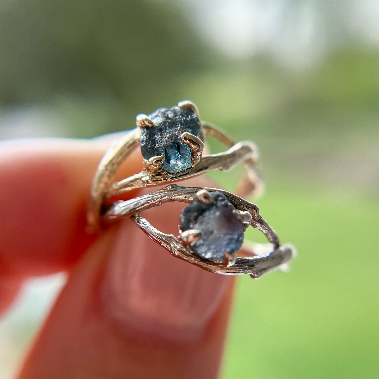 14K Yellow Gold and 14K White Gold Unity Montana Sapphire Solitaire Ring