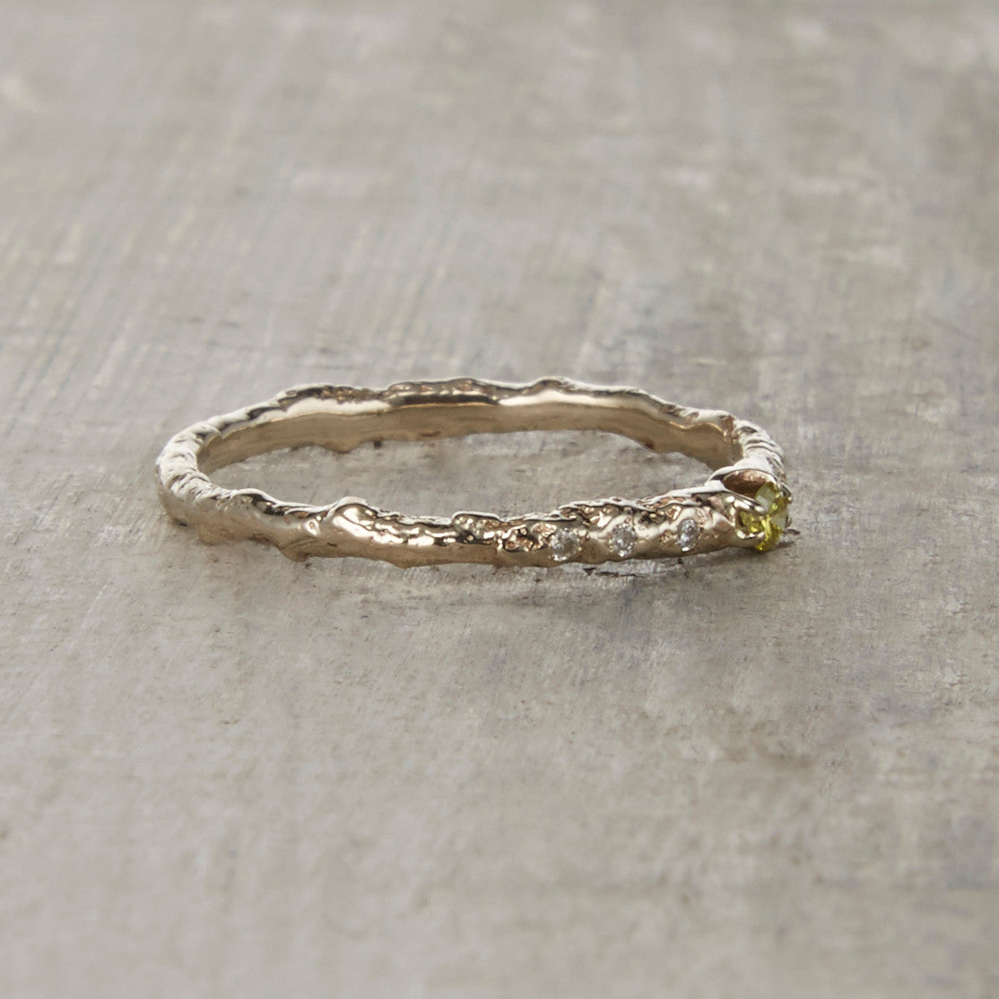 Juniper twig engagement ring by Olivia Ewing Jewelry