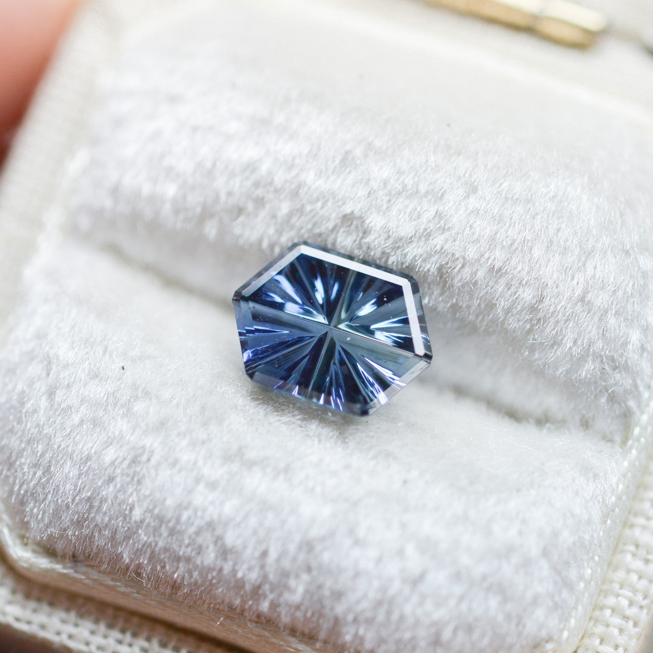 Brilliant Teal Blue Hexagon Sapphire StarBrite™ Cut by  John Dyer