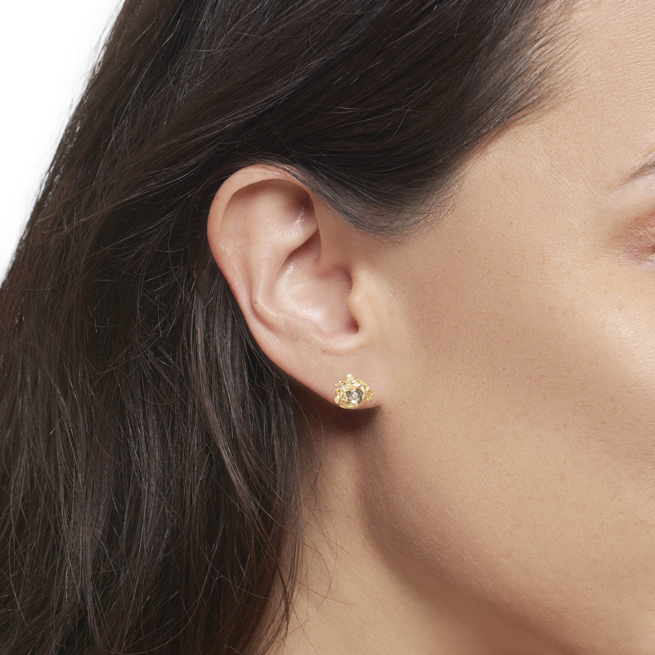 gray rose cut diamond earrings by Olivia Ewing Jewelry