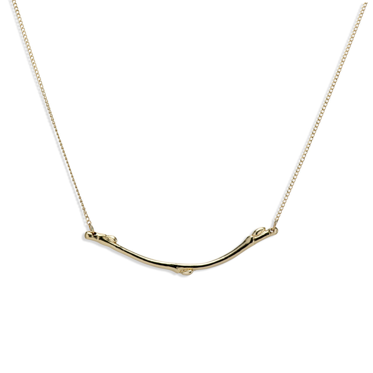 14K yellow gold nature necklace by Olivia Ewing Jewelry