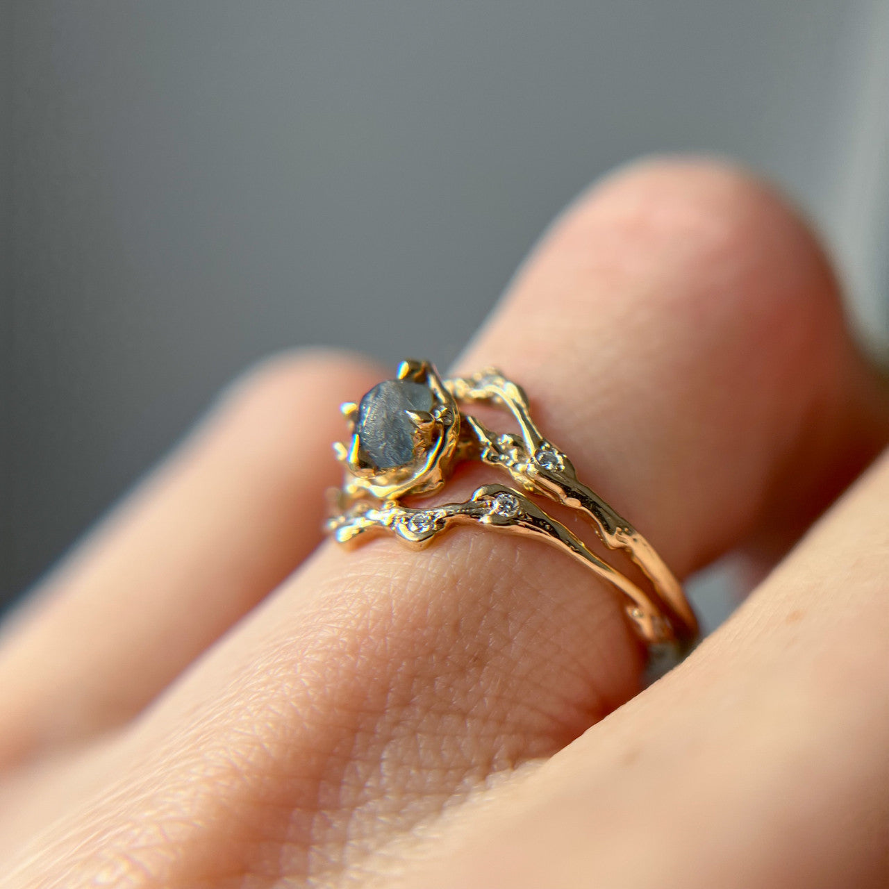 Demi Naples Montana Sapphire Half Halo Ring