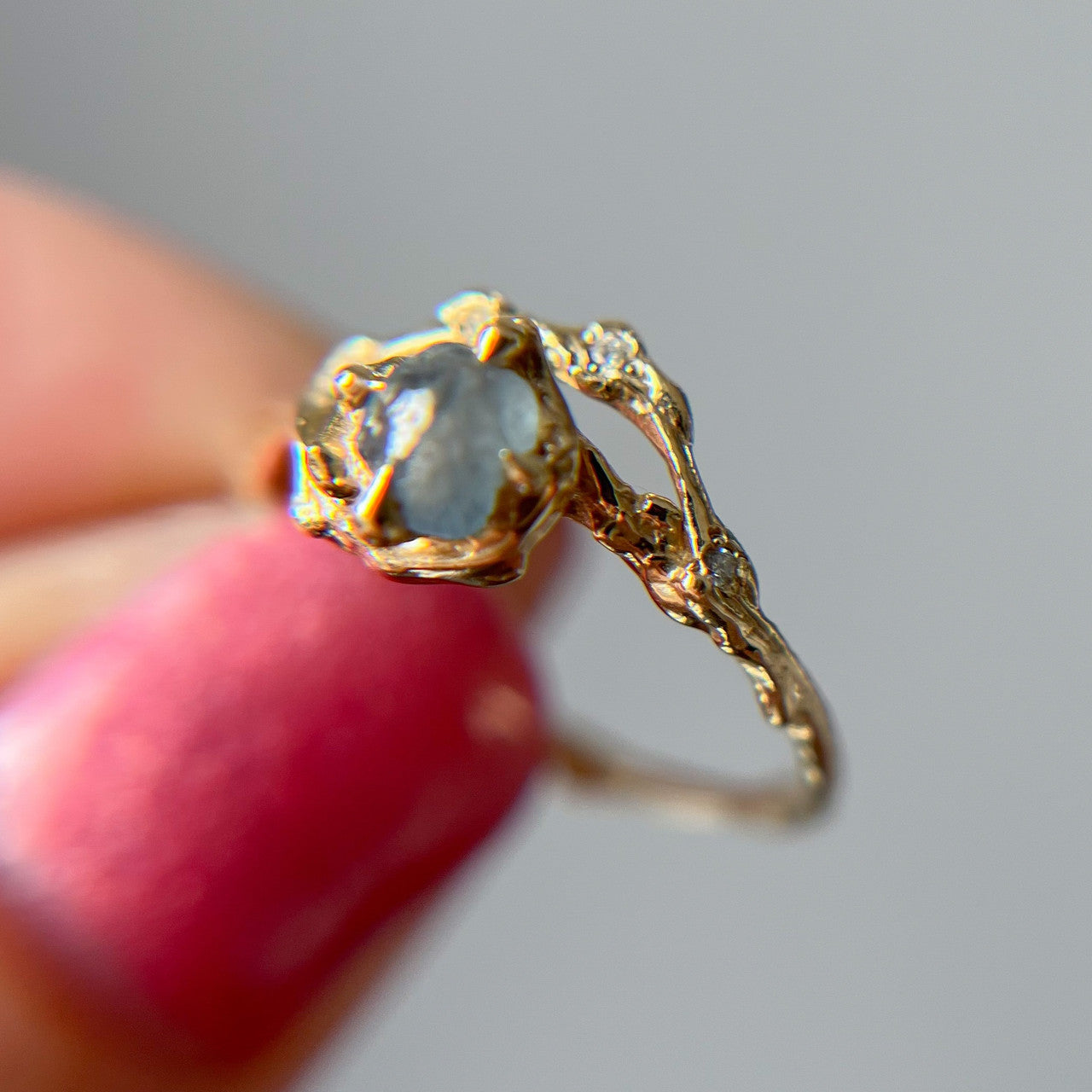 Demi Naples Montana Sapphire Half Halo Ring