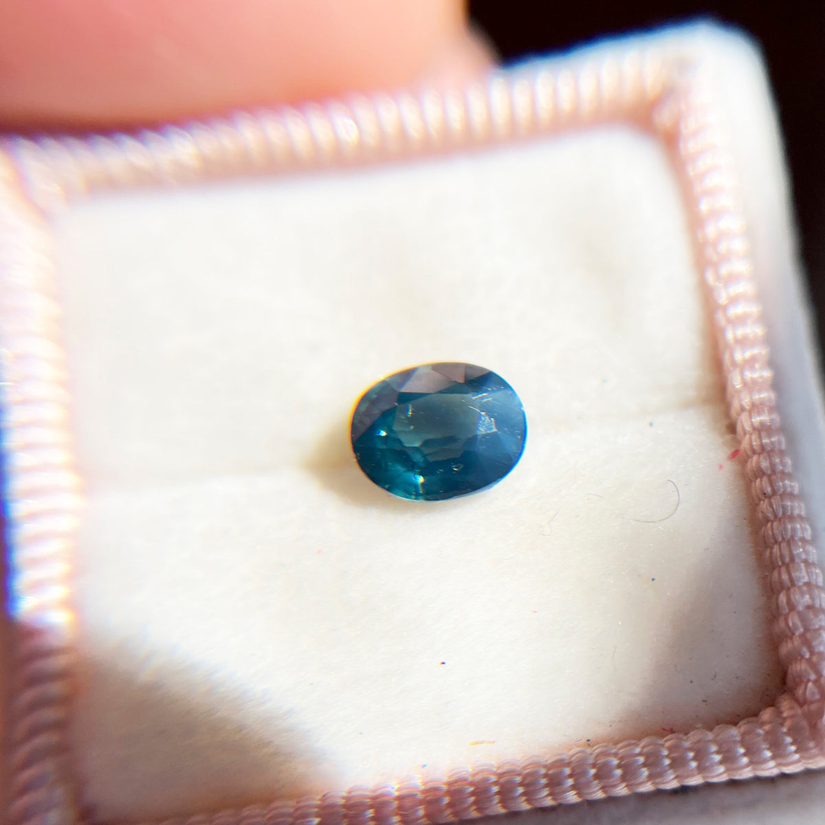 Oval Opalescent Teal Blue Sapphire