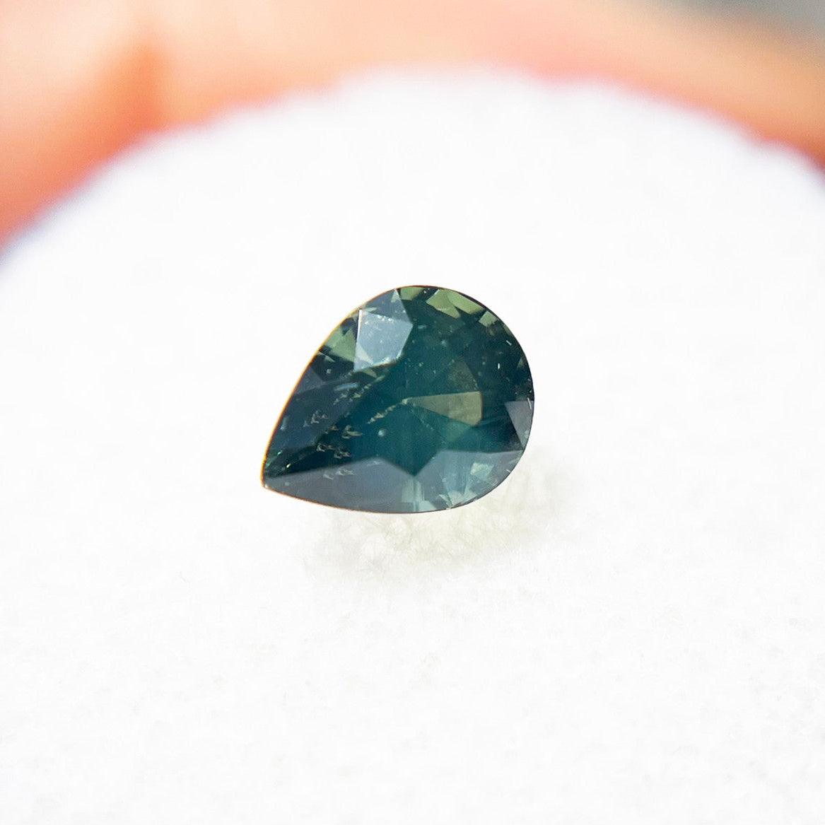 Pear Opalescent Teal Blue Sapphire