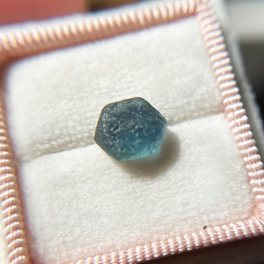 Rough Uncut Hexagonal Teal Montana Sapphire