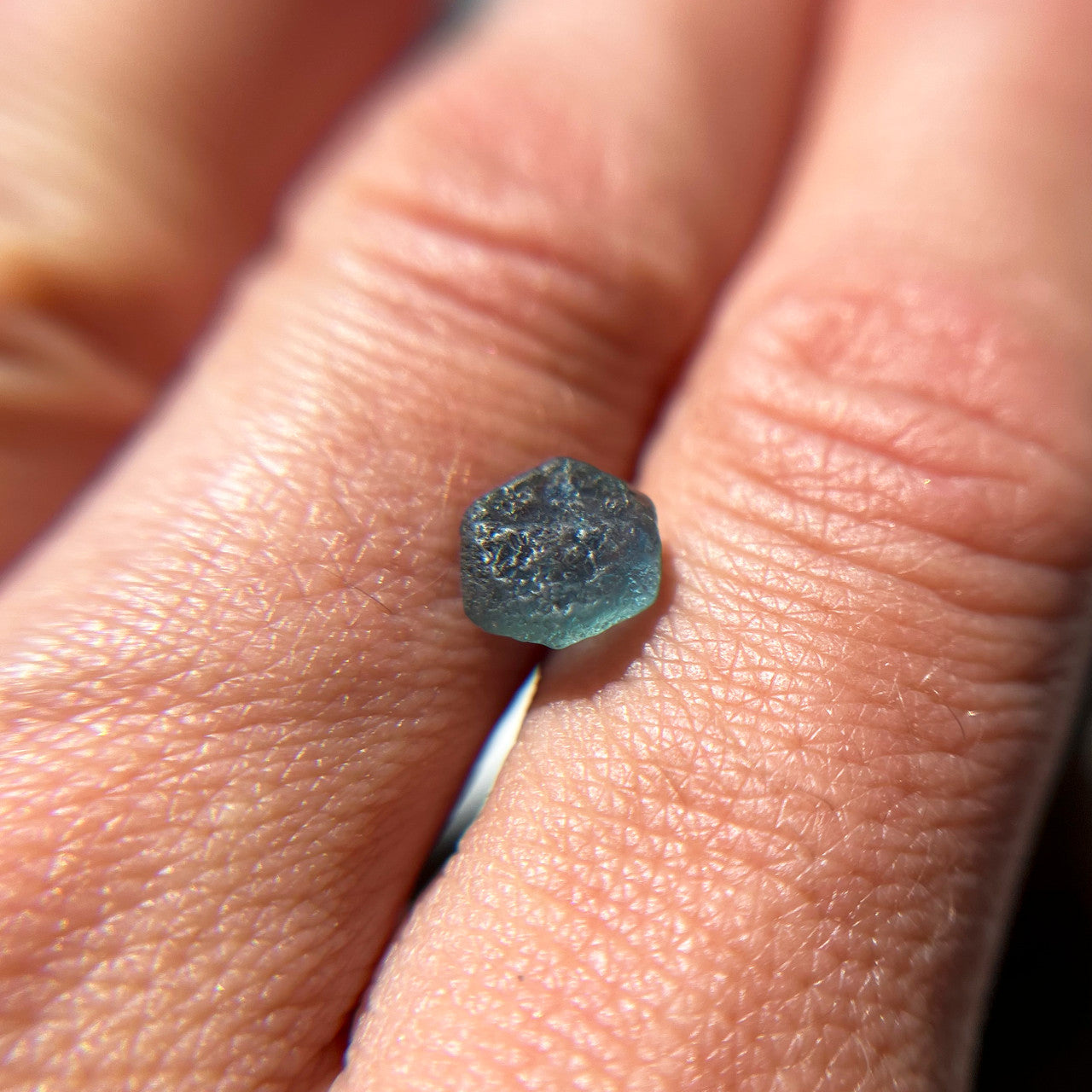 Rough Uncut Hexagonal Teal Montana Sapphire