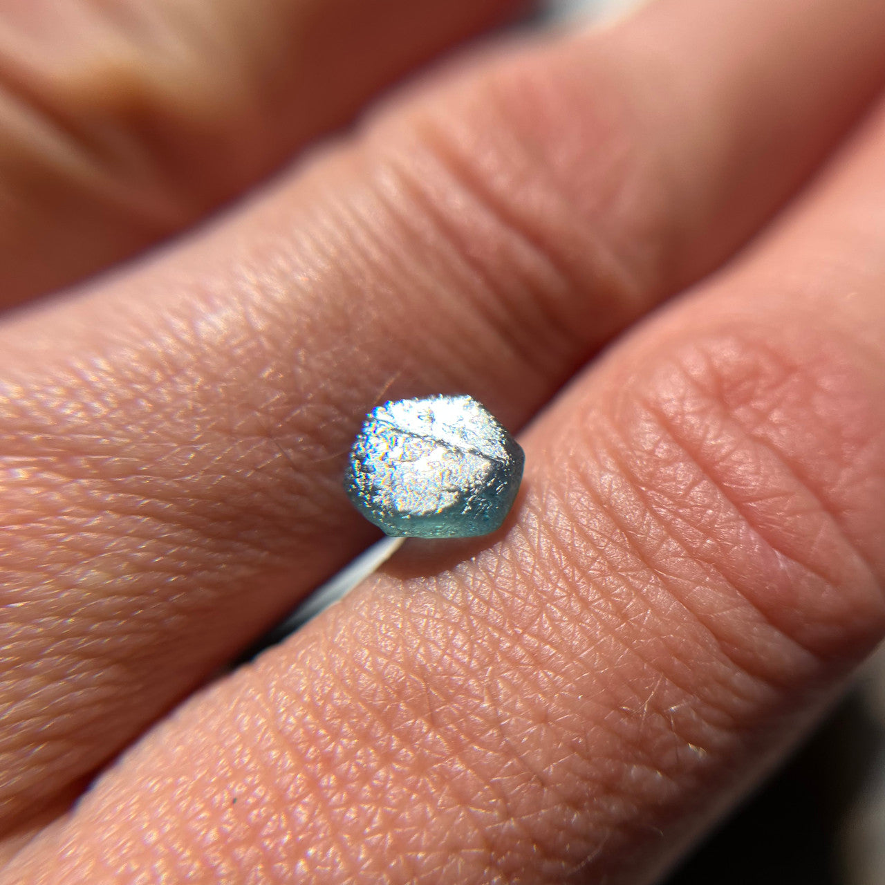 Rough Uncut Hexagonal Teal Montana Sapphire