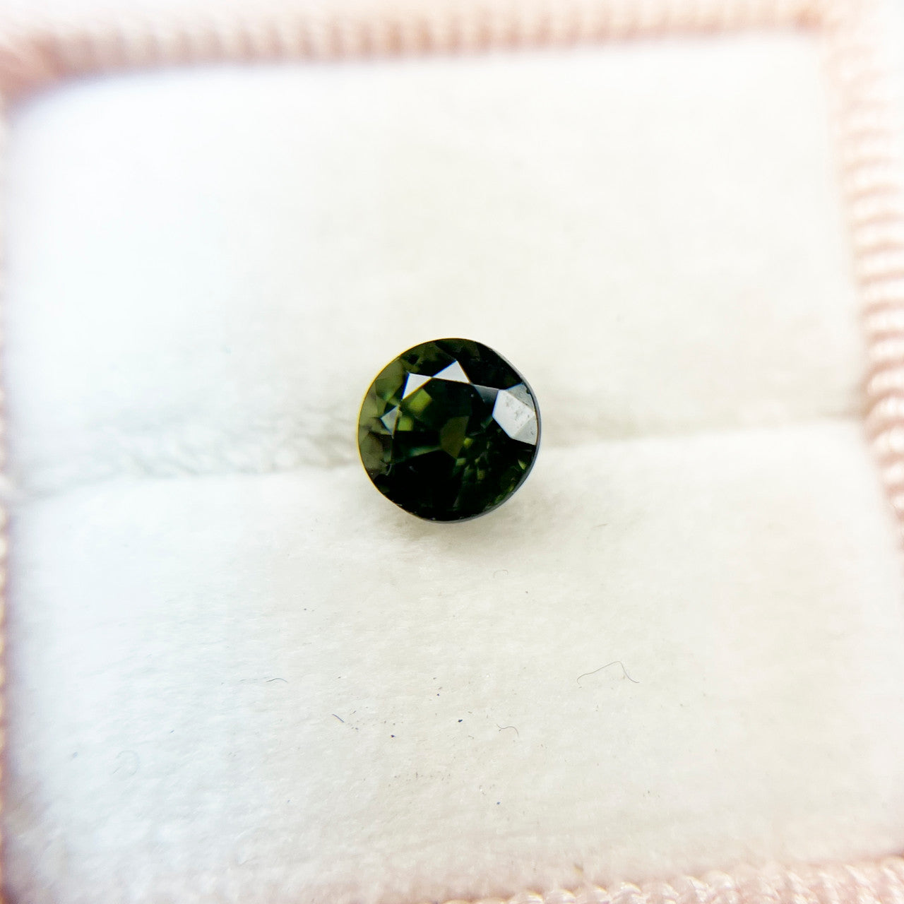 Round Olive Green Montana Sapphire