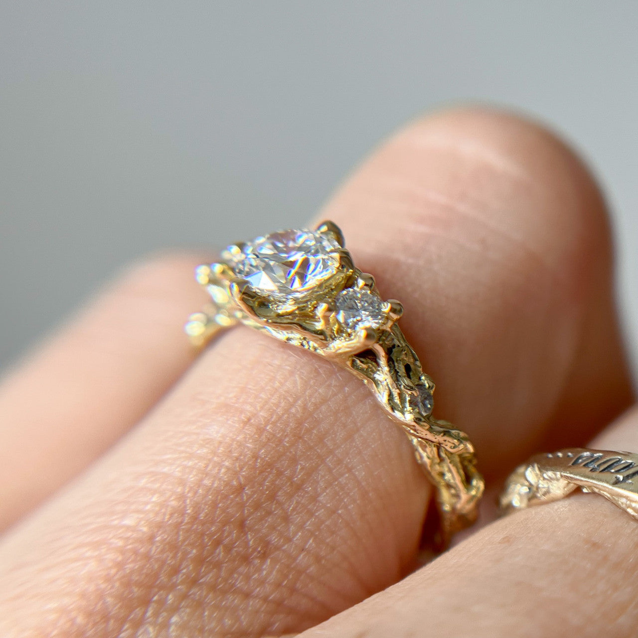 Woodland Diamond Three Stone Ring