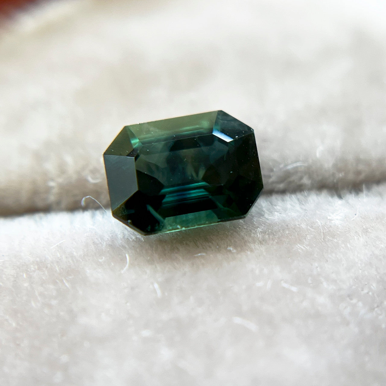 Montana Sapphire Deep Green Emerald Cut