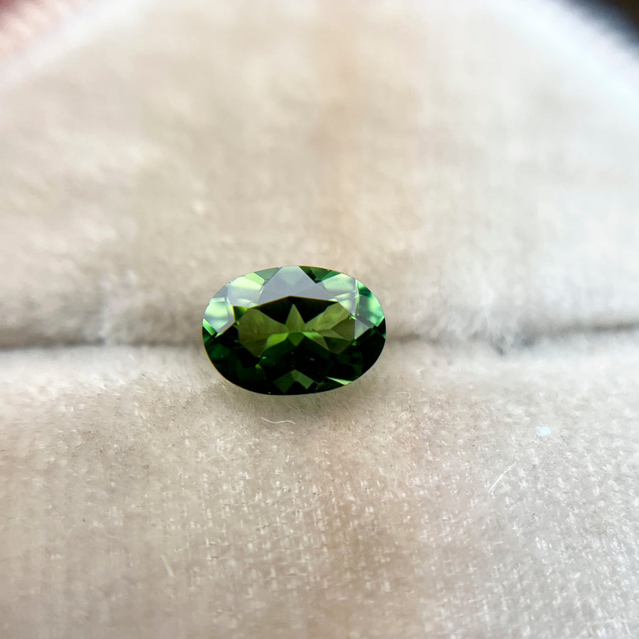 Vibrant Green Oval Montana Sapphire
