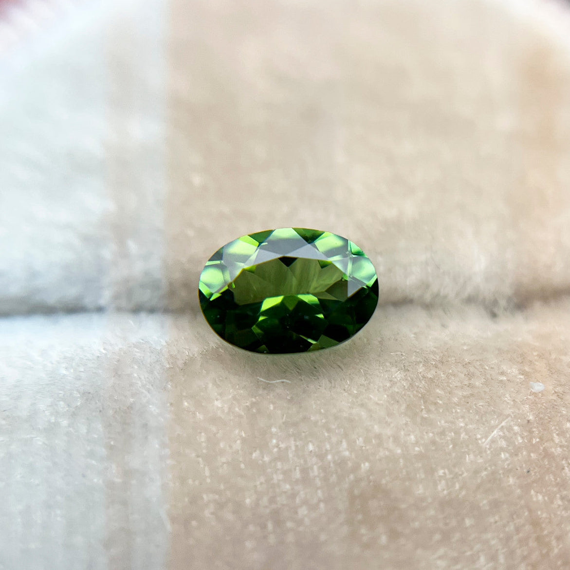 Vibrant Green Oval Montana Sapphire