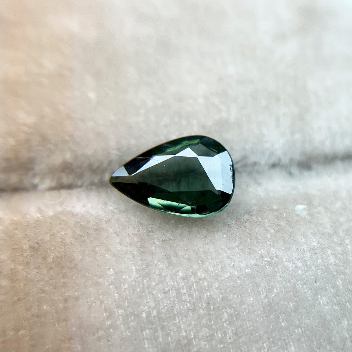 Green Pear Cut Montana Sapphire