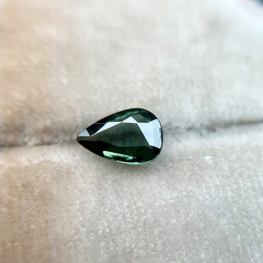 Green Pear Cut Montana Sapphire