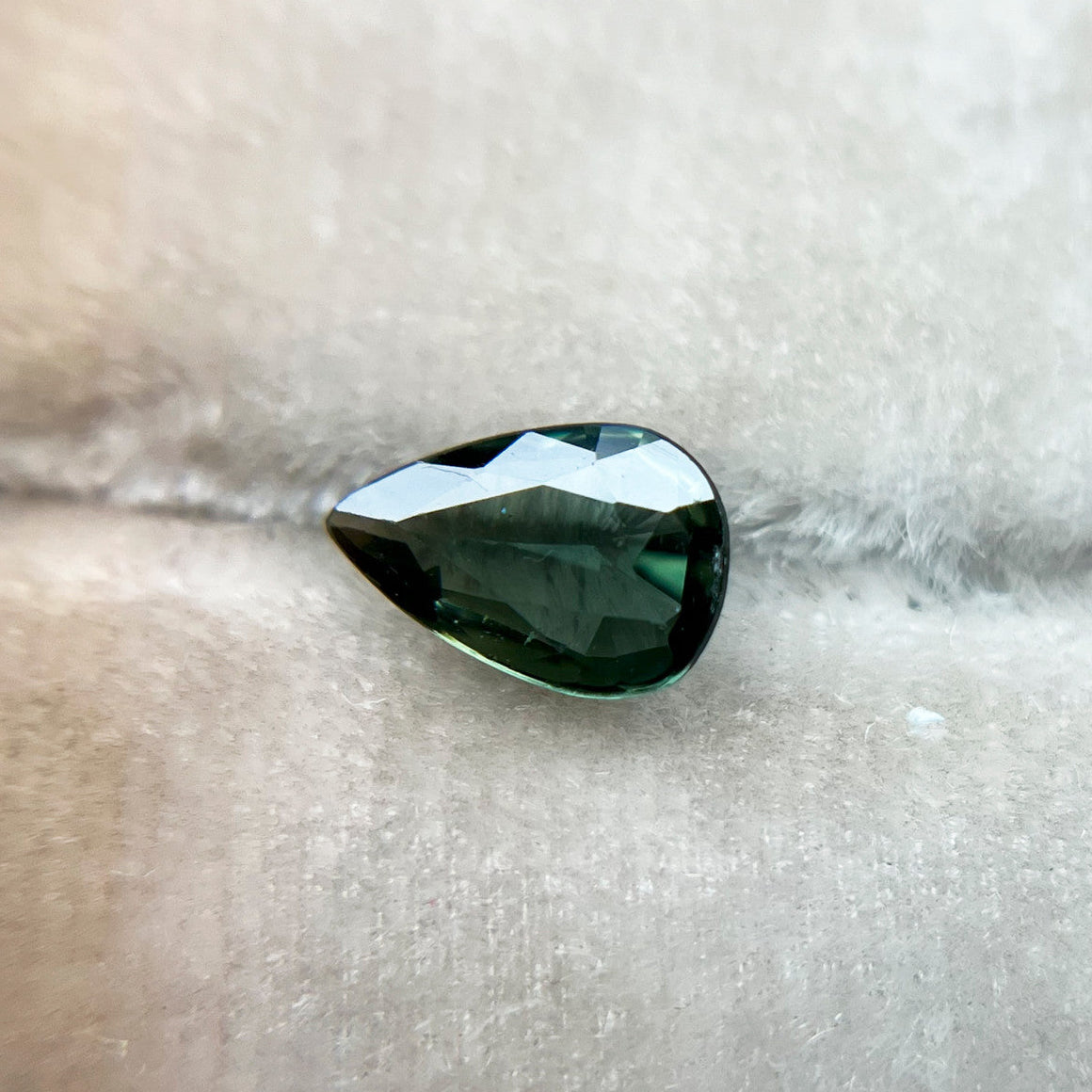 Green Pear Cut Montana Sapphire